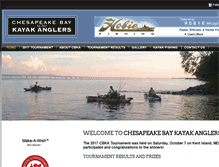 Tablet Screenshot of chesapeakebaykayakanglers.com